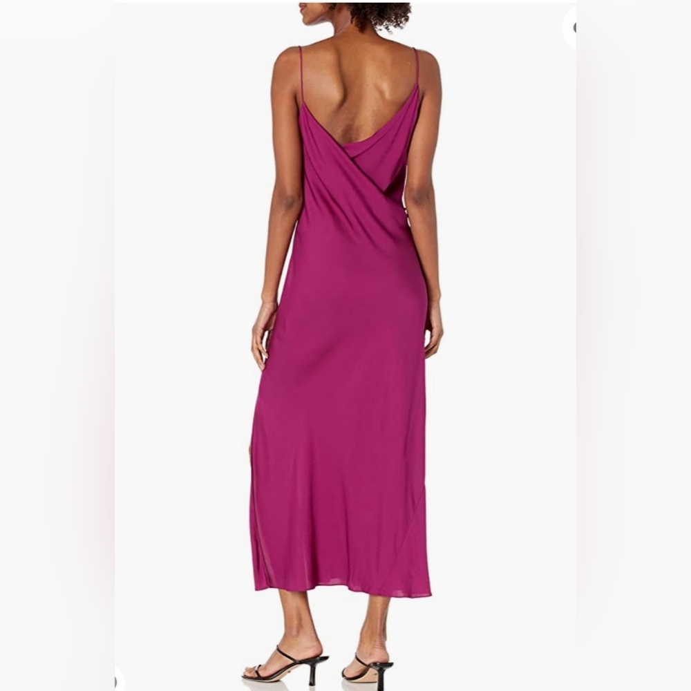 Theory slip maxi dress with draped back